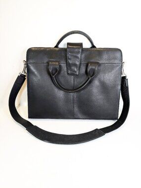 Derek Alexander black leather briefcase